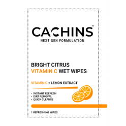 Bright Citrus Vitamin C Wet Wipes | Enriched with Lemon & Aloe Vera | Deep Cleansing, Hydrating & Refreshing Face Wipes | Paraben-Free | Skin Brightening Wet Wipes – 50 Wipes