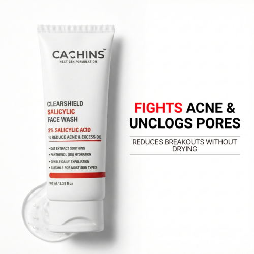 ClearShield Salicylic Face Wash | 2% Salicylic Acid | Oat Extract & Panthenol | Gentle Daily Exfoliating Cleanser – 100ml