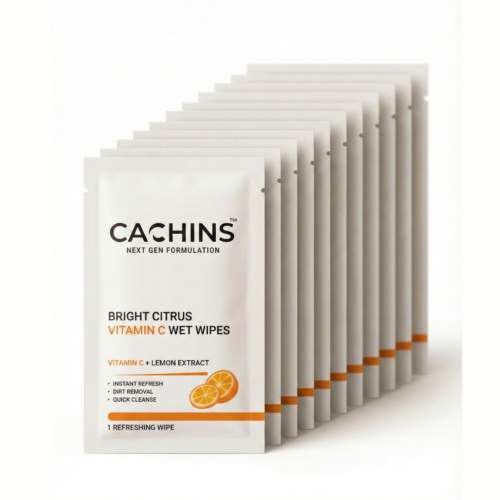 Bright Citrus Vitamin C Wet Wipes | Enriched with Lemon & Aloe Vera | Deep Cleansing, Hydrating & Refreshing Face Wipes | Paraben-Free | Skin Brightening Wet Wipes – 50 Wipes