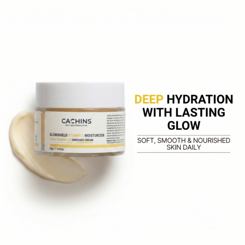 GlowShield Vitamin C Moisturizer | Triple Vitamin C + E Enriched Cream | Niacinamide Brightening & Shea Butter Nourishment – 50ml