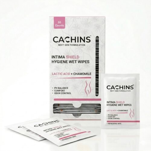 Intima Shield Hygiene Wet Wipes | Lactic Acid, Aloe Vera & Chamomile Extract | pH-Balanced Intimate Care | Freshening, Gentle & Daily Hygiene Wipes for Women – 50 Wipes