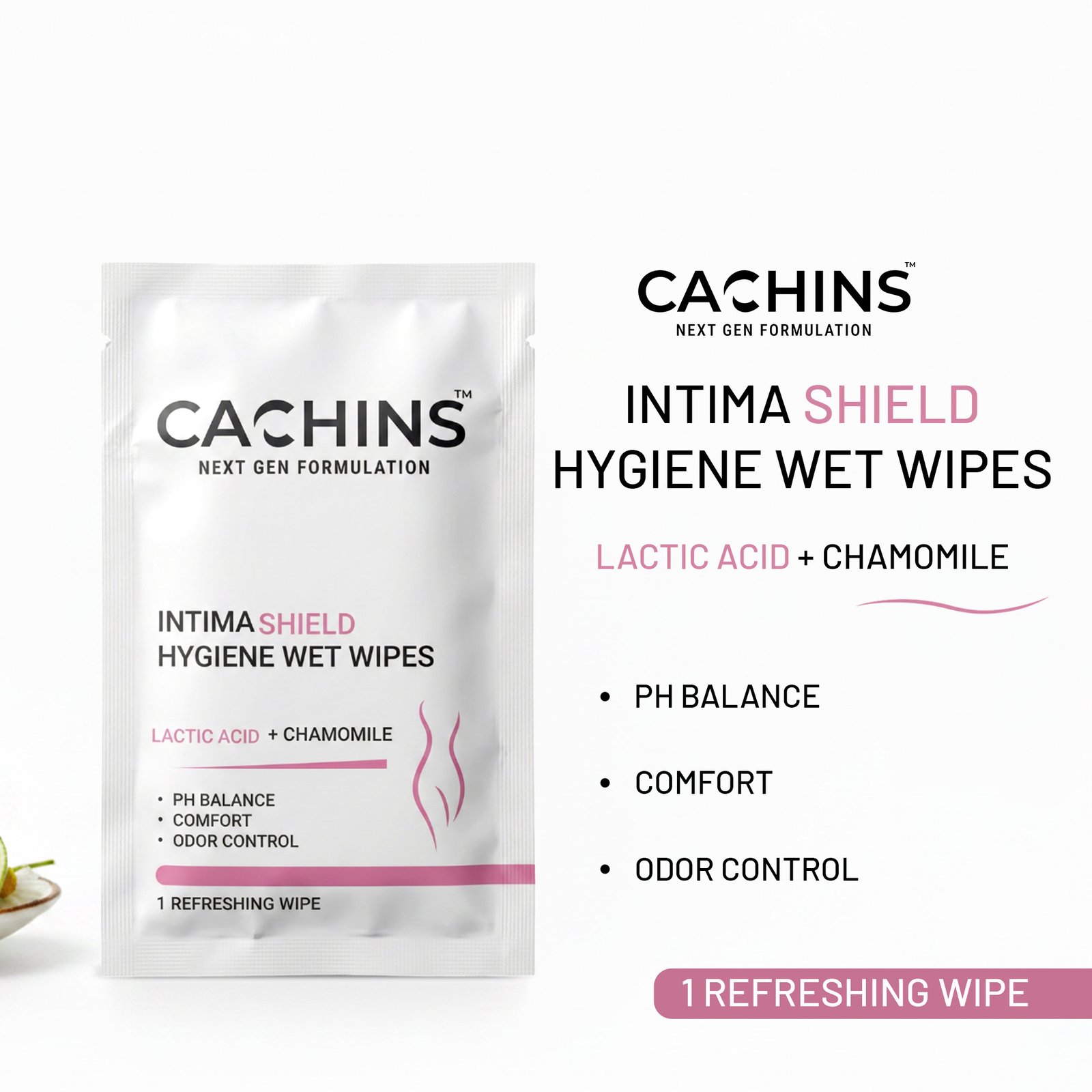 Intima Shield Hygiene Wet Wipes | Lactic Acid, Aloe Vera & Chamomile Extract | pH-Balanced Intimate Care | Freshening, Gentle & Daily Hygiene Wipes for Women – 50 Wipes - Image 2