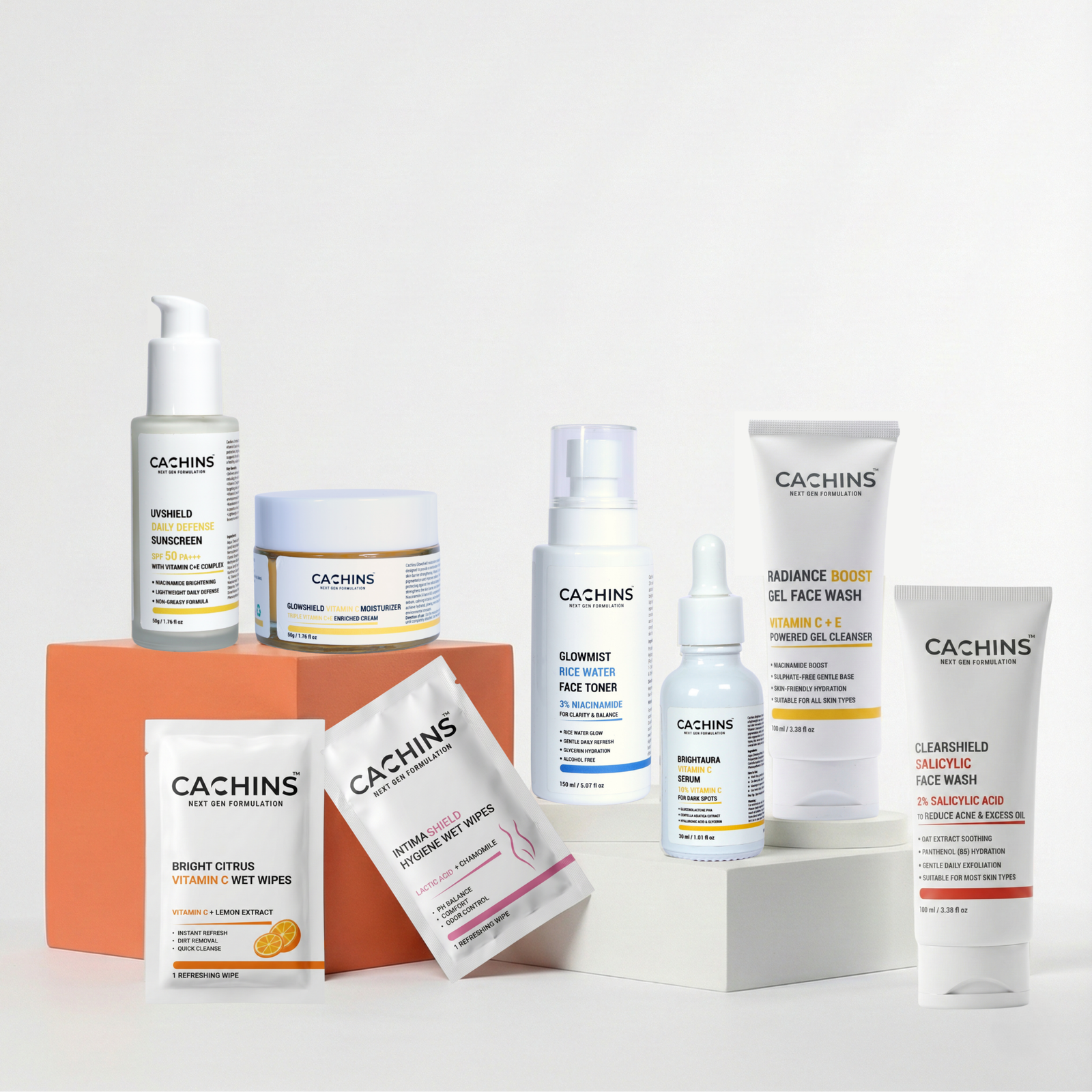 Complete Skin Care Routine Kit | Cleanse, Treat, Hydrate & Protect | All-in-One Daily Skincare Combo